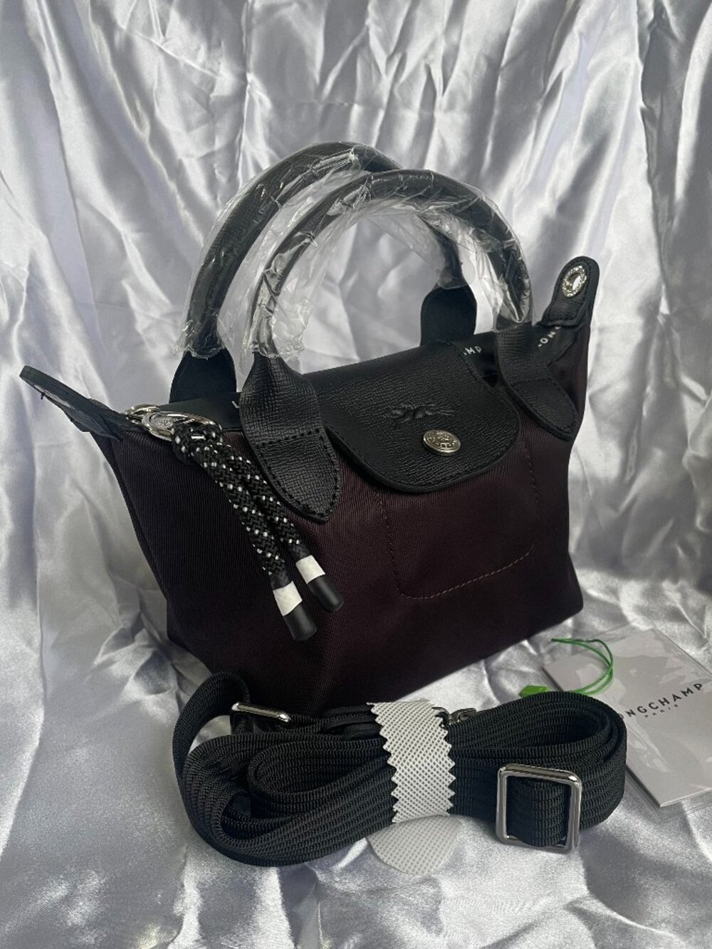NWT Longchamp Energy Burgundy Handbag Pouch XS 2Way Crossbody Mini Makeup Tote - Picture 7 of 8